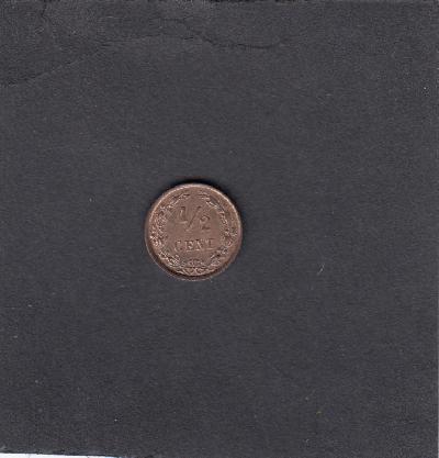 Beschrijving: 1/2 Cent WILHELMINA